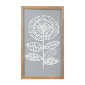 Framed Paper Mache Flower Wall Art