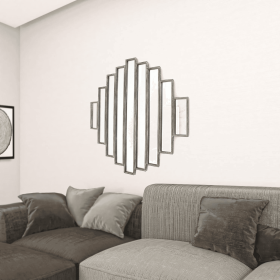 36" X 36" X 2" Silver Rustic Multi Mirrored Wall Sculpture