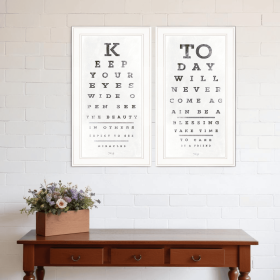 Set Of Two Eye Charts 3 White Framed Print Wall Art