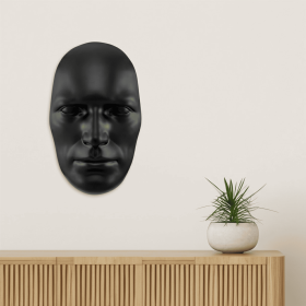 28" X 17" Black Face Resin Oval Hanging Dimensional Sculpture