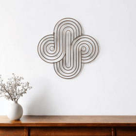 20" X 20" Bronze Metal Abstract Geometric Hanging Dimensional Sculpture