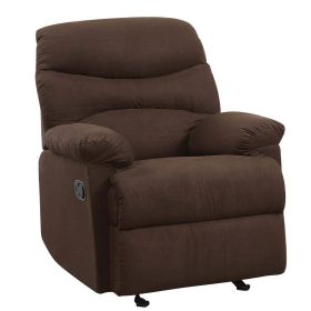 Comfortable Recliner Chair in Chocolate Brown Microfiber Upholstery