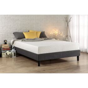 King size Modern Grey Upholstered Padded Platform Bed Frame